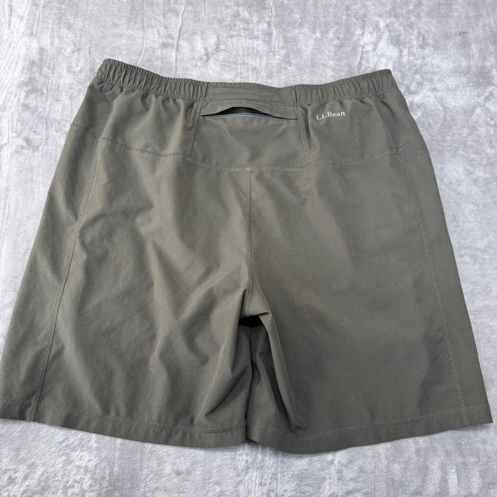 LL Bean Athletic Shorts Men Large Olive Green Performance Running Training OJDG5 - Picture 2 of 9